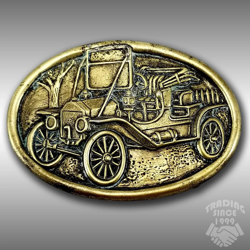 Vintage Avon Ford Model T Classic Antique Car Truck‎ Auto Vehicle Belt Buckle
